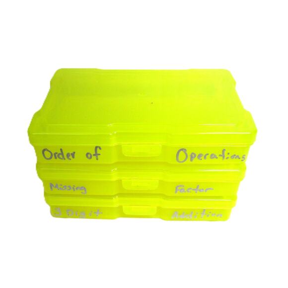 Bright Creations Three Yellow Storage Boxes Plastic Transparent Snap Lid 4x6 Ins - Picture 3 of 3